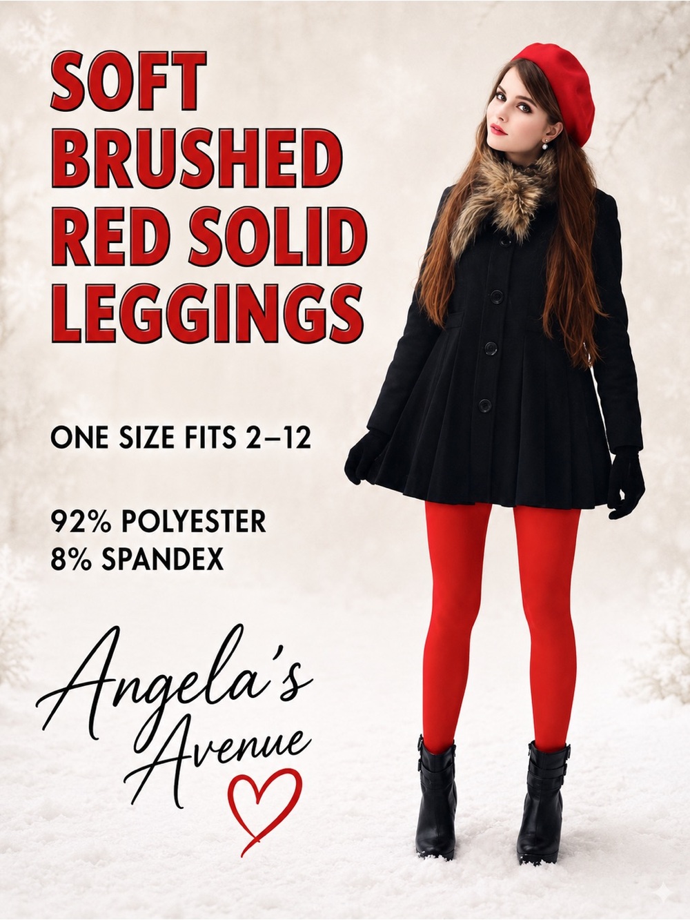 Leggings ~ Soft brushed Solid Red NEW